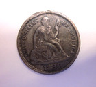 1884 Seated Liberty Dime Love Token 10c Silver Coin Aw Initials Engraved