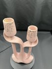 Vintage Mcm Elegant Wales Pink gold Double Candlestick Holder