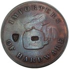  1843  New York City Ht-214a  r-4  W a  Thomson Hard Times Token Countermarked 