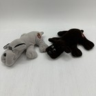 Vtg 1985  Tonka Pound Puppies Set Of 2 8  Grey black Plush And Brown Puppy  g 