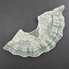 Handmade Vintage Lace Detachable Collar  Mint Green And Cream Floral Embroidered