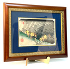 Elegant Japanese Antique Ukiyo-e Woodblock Print Shono Rain Hiroshige