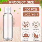 Zhehao 200 Pcs 2 Oz Clear Plastic Empty Bottles Small Travel Size Bottles Wit   