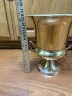 Vtg Brass Trophy-style Champagne Bucket With Handles 