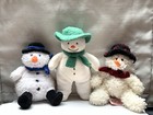 Snowman Plush Lot Eden Raymond Briggs  Russ Freezy Snowman  Mary Meyer Small Vtg