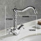 Vintage Chrome Bathroom Faucet Dual Cross Handle High Arch Spout Vanity Sink Mix