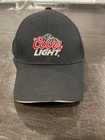 Coors Light Beer Black Hat Embroidered Logo Baseball Cap Adjustable Strapback