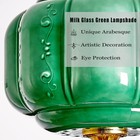 Green Milk Glass Ceiling Light Fixture  13 8  Vintage Pumpkin Pendant Light W   
