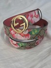 Authentic Gucci Pink Flower Blooms Belt  Women Size-95cm With Box