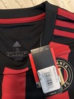 Adidas Atlanta United Fc Mls Soccer Jersey Climalite Striped Black red Size S