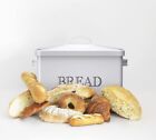  Bread Box - Countertop Space-saving  Extra Large  High Capacity Metal White