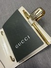 Vintage Gucci Ivory Leather Address Telephone Book Organizer W  Gold Pen Italy 