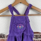 Vintage Oshkosh Bgosh Dress Girls 5 Purple Corduroy Floral Made In Usa 90s Kids