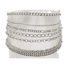 Women 2 Pcs Boot Bracelet Silver Metal Chain Shoe Set Charm Multi Strands A Pair