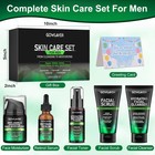 Mens Skin Care Gift Set 5pc Cleanser Toner Scrub Retinol Serum Moisturizer Kit