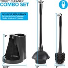 Toilet Plunger   Brush Set In Black 2 Pack Bathroom Cleaning Essentials Heavy