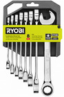 Metric Ratcheting Combination Wrench Set Ryobi 8 Piece 8pc Chrome Hand Tools New