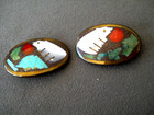 Multi-color Turza Shows Southwestern Multi-stone Bear Inlay Bronze Clip Earrings