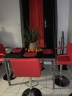 Bar Stools Set Of 2  Swivel With Backs  Adjustable Height  Red