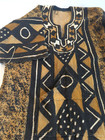 African Ivory Coast Mud Cloth Shirt Tunic Hand Woven Hand Painted Front Pocket