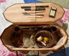 Antique Ladies Travel Sewing Casket Box A l  Ster Pencil  Krusius Scissor And   