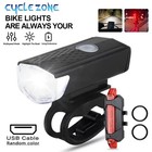 Bike Bicycle Cycling Usb Rechargeable Led Head Front Light Rear Tail Lamp