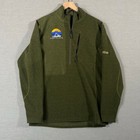 Sitka Sweater Mens Medium Olive Green Half Zip Snowcrest Fleece Logo
