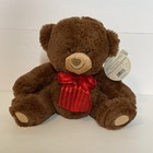 First   Main Minkies No  1284 Plush Teddy Bear  Brown Red Bow Gift 9 