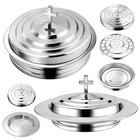 Silver Communion Tray Set - 2 Pcs With Lids  Holy Trays   Plates For Church  Wed