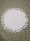 Lot Of 4 Antique Tatted Thread Linen Doilies Vintage Ecru Beige Handmade Lace