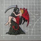 Grim Reaper She Devil Patch Goth Punk Biker Horror Embroidered Iron On 5x4 