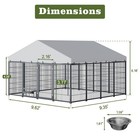 10x10ft Heavy Duty Outdoor Dog Kennel Large Chain Link Playpen W roof