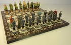 World War 2 Us Vs Germany Chess Set W  14 5  Mosaic Design Board