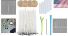 Complete Candle Making Kit - 60 Cotton Wicks  Holders   Personalization Tags