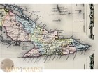 Antique Map Full Detail Of Cuba  Puerto Rico  Jamaica  Johnson   Browning 1859