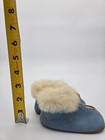 Vintage Child s Blue Leather Boots Fur Top With Zipper Closure