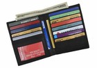 Men s Rfid Genuine Leather Bifold Wallet Slim Hipster Credit Card   Id Black