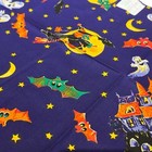 Vintage Halloween Cotton Spooky Night Dinner Napkins Set Of 4 Retro Witchy