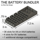 Battery Storage Case   Organizer Tray Container Box Holder 40 Slots Aaa Aa 9v