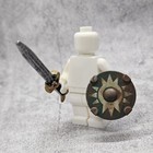 Weathered Rohan Sword   Shield Handpainted For Blocks Minifigure Dra Rohirrim