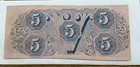 1862 T-53  5  Confederate States Of America Note Pf13 Civil War Looks Au 