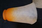 Pair Antique French Art Deco Blown Glass Lamp Shades Signed Schneider