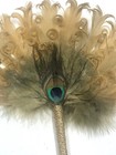 Peacock Feather Christmas Tree Ornament Vintage Personal Hand Fan