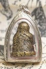 Lp Ngoen Wat Bang Khlan   Pim Khita rare Thai Old Amulet Pendant Silver Case