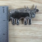 Vintage Sterling Silver Cow Brooch Pin Stamped 925 Art Deco 3d Layered