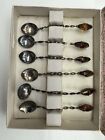 Vintage 900 Silver Amber Spoon Set Rosa Duarte Ambar Marie Dominican Republic