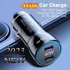 40w Double Usb-c Fast Car Charger Adapter For Samsung Galaxy S26 S25 S24 Ultra  