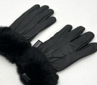 Alpine Swiss Womens L Dressy Gloves Genuine Leather Thermal Lined Faux Fur Cuffs