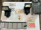 Lot Of 2  untested  Vivitar 285 Hv Zoom Thyristor Flashes  6 Pc Filter Set  Plus