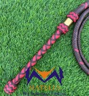 Waxed Nylon Bullwhip  Red And Brown  Australian Style  Size 4ft-12ft